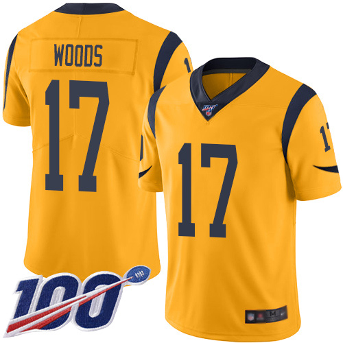 Los Angeles Rams Limited Gold Men Robert Woods Jersey NFL Football #17 100th Season Rush Vapor Untouchable->youth nfl jersey->Youth Jersey